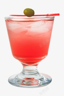 玻璃杯装红色饮料素材