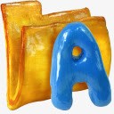 字母文件夹奶油文件夹字母A图标高清图片