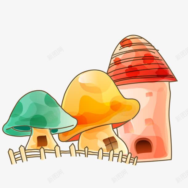 蘑菇房子png免抠素材_新图网 https://ixintu.com 动画房子 卖萌的房子 卡通房子 房子