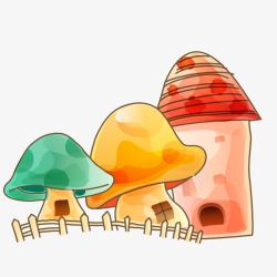 卖萌的房子蘑菇房子高清图片