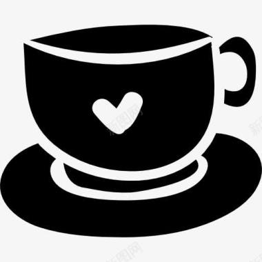 咖啡杯的心图标图标
