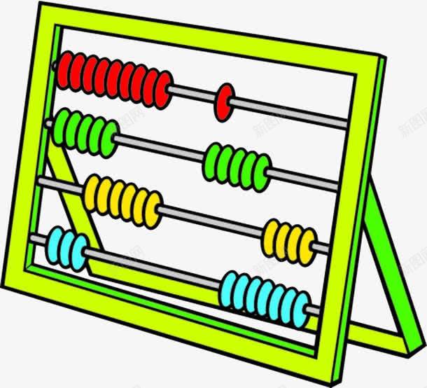 手绘彩色算盘架png免抠素材_新图网 https://ixintu.com 中国风 彩色 手绘 珠子 珠心算 算珠 算盘