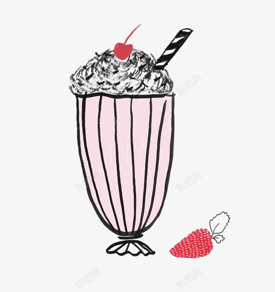 手绘冰淇淋png免抠素材_新图网 https://ixintu.com 冰淇淋 卡通 手绘 插画 美食 零食