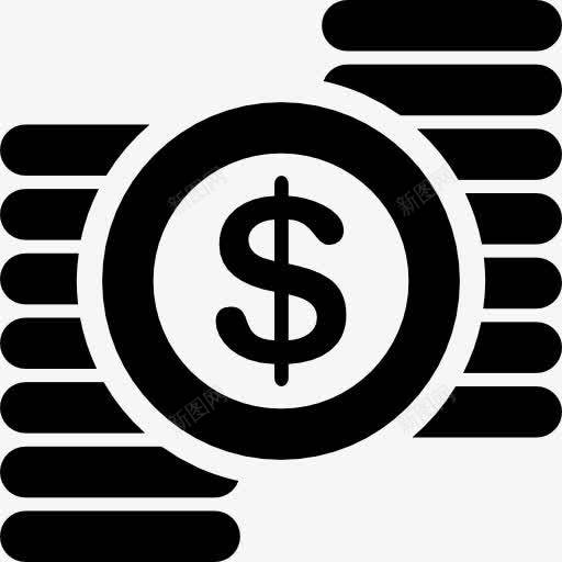 美元符号和成堆的硬币图标png_新图网 https://ixintu.com 商业 货币 金融 金融业务 钱 银行