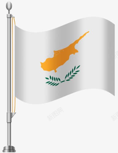 塞浦路斯国旗png免抠素材_新图网 https://ixintu.com 国旗 地图 塞浦 绿叶 路斯