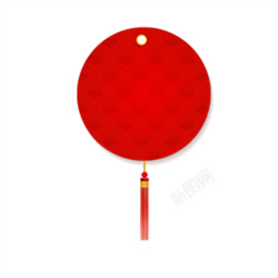 红色圆形中国结素材