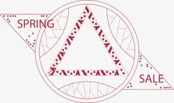 创意时尚红色三角形几何图案素材