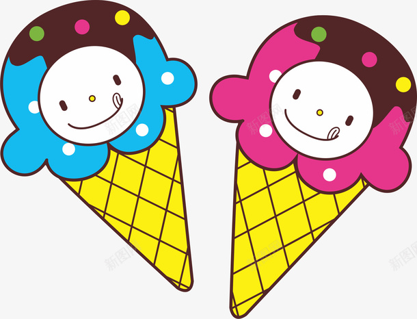 冰淇淋矢量图ai免抠素材_新图网 https://ixintu.com AI 冰淇淋 冰糕 卡通 可爱 夏天 手绘 粉色 蓝色 矢量图