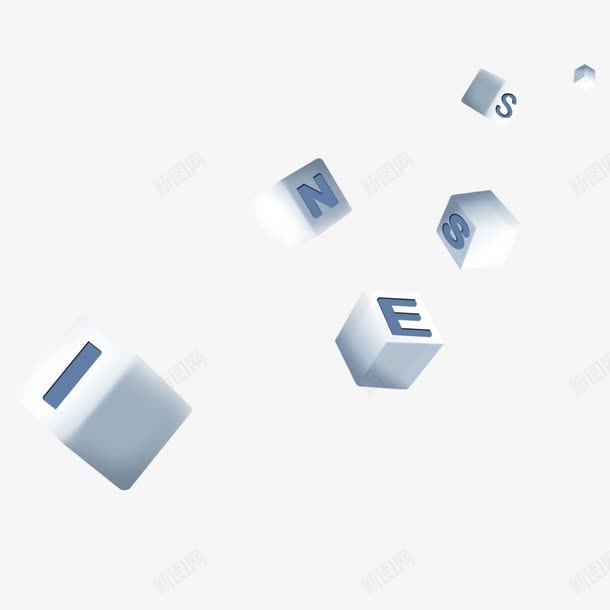 漂浮立方体png免抠素材_新图网 https://ixintu.com 字母 手绘 立方体 装饰