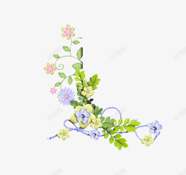 花卉元素png免抠素材_新图网 https://ixintu.com 紫色 纹理 花儿 花卉 花卉元素 花边 装饰元素 边框 边框纹理