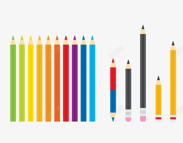 彩色铅笔绘画png免抠素材_新图网 https://ixintu.com 彩色 绘画 美术 铅笔