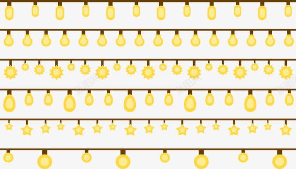 可爱装饰黄色灯条png免抠素材_新图网 https://ixintu.com 可爱 灯条 灯饰 照明 装饰