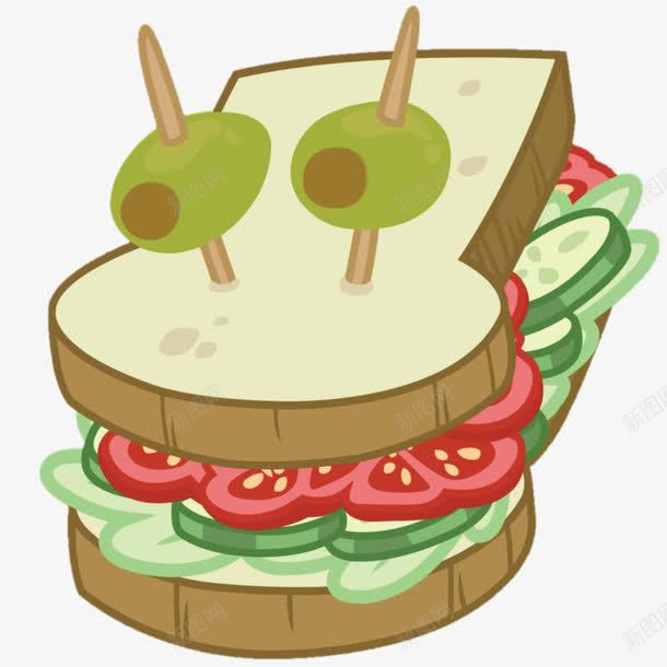 卡通三明治png免抠素材_新图网 https://ixintu.com 三明治 卡通 快餐 蔬菜