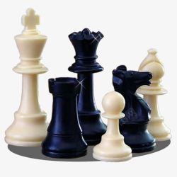 国际象棋子国际象棋黑白子高清图片