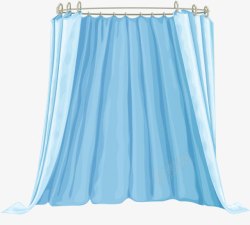 蓝色洗澡帘子素材