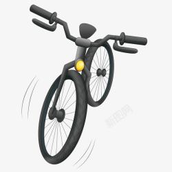 黑色质感卡通自行车素材