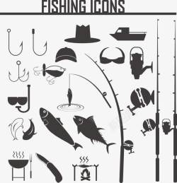 创意钓鱼主题元素素材