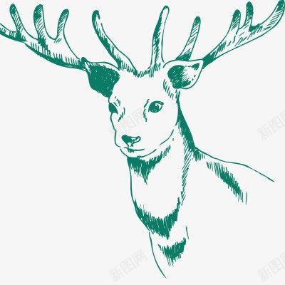 素描鹿png免抠素材_新图网 https://ixintu.com 动物图案 图案装饰 小装饰 节日装饰 装饰 装饰素材 鹿