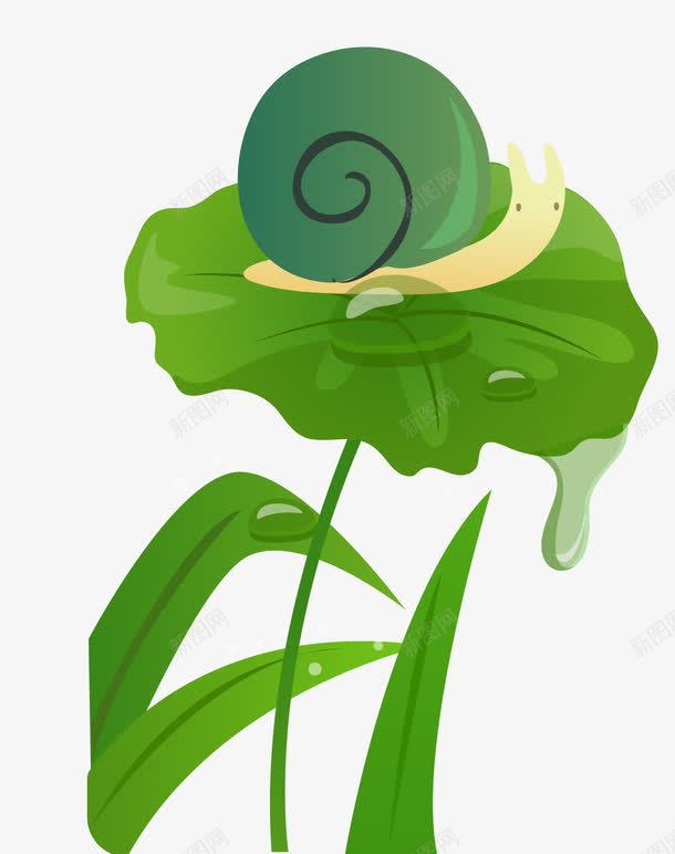 绿色叶子蜗牛矢量图eps免抠素材_新图网 https://ixintu.com 叶子 春天 矢量素材 绿色 蜗牛 矢量图