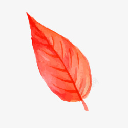 手绘红色树叶素材