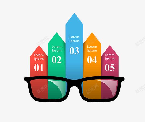 眼镜彩色分析图表png免抠素材_新图网 https://ixintu.com 彩色信息分析 彩色条纹信息图png素材 眼镜免抠素材 眼镜素材
