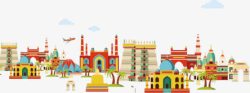 建筑城镇印度阿拉伯印度卡通建筑高清图片