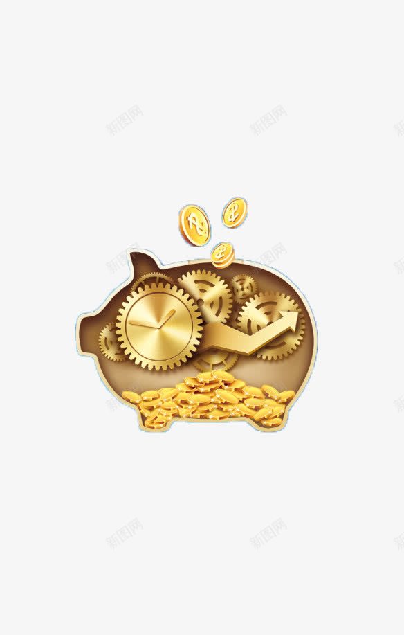 金色的猪存钱png免抠素材_新图网 https://ixintu.com p2 p2p 猪 金币 金色