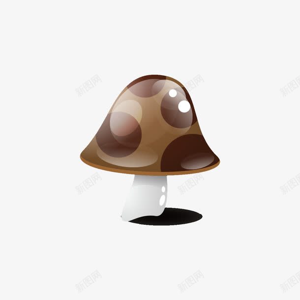 褐色尖顶小蘑菇可爱萌png免抠素材_新图网 https://ixintu.com 反光 手绘 晶莹剔透 蘑菇