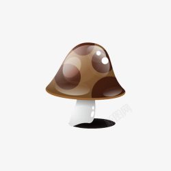褐色尖顶小蘑菇可爱萌素材