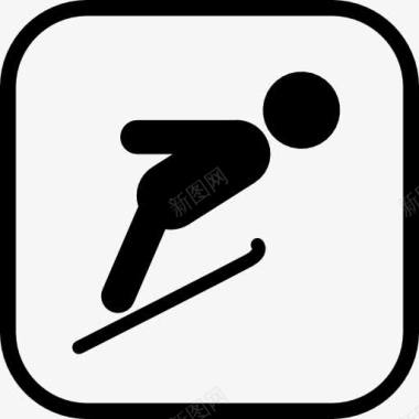 跳台滑雪的标志图标图标