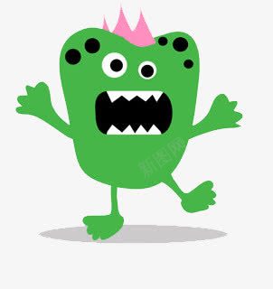 丑陋的怪物png免抠素材_新图网 https://ixintu.com 可怕的 粉色头发 绿色