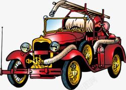 红色四轮农用拖拉机手绘农用拖拉机高清图片
