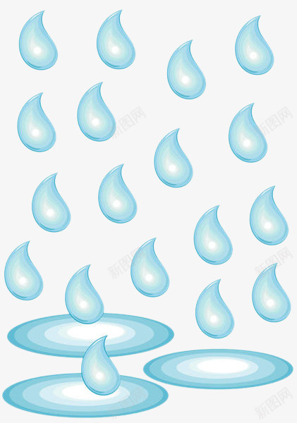 手绘蓝色水滴png免抠素材_新图网 https://ixintu.com 下雨 卡通雨点 水滴 矢量手绘 蓝色手绘 雨水 雨滴
