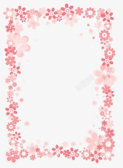 粉色卡通花纹边框素材