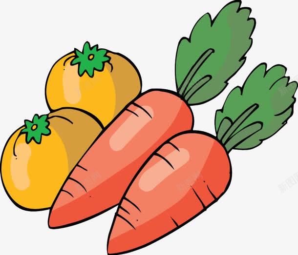 萝卜西红柿蔬菜png免抠素材_新图网 https://ixintu.com 健康 素材 红色 胡萝卜