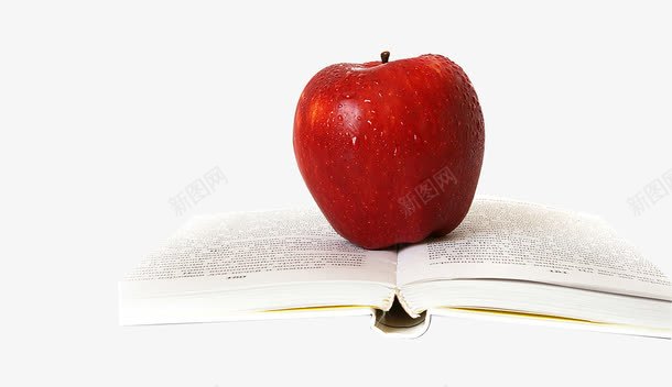 书本上的红苹果png免抠素材_新图网 https://ixintu.com 书 书籍 古书 古书厚书书籍 知识 红苹果