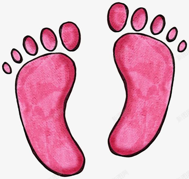 粉色的脚印png免抠素材_新图网 https://ixintu.com 儿童 粉色 脚印