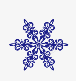 花纹图案蓝色雪花素材