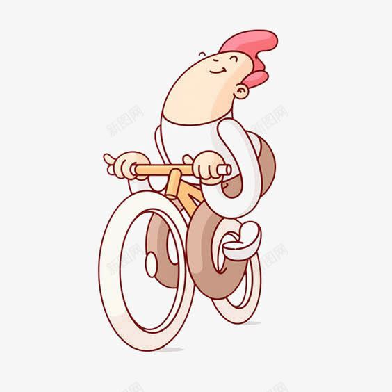 单车png免抠素材_新图网 https://ixintu.com 卡通人物 学生 扁平化 骑单车的男孩
