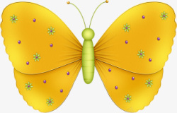 黄色花纹蝴蝶素材