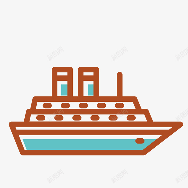 一艘卡通版的轮船png免抠素材_新图网 https://ixintu.com 交通 手绘轮船 游轮 航行 航行轮船 轮船