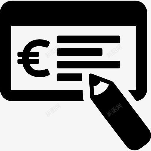检查图标png_新图网 https://ixintu.com 支付方法 支票业务 欧元 钱 银行