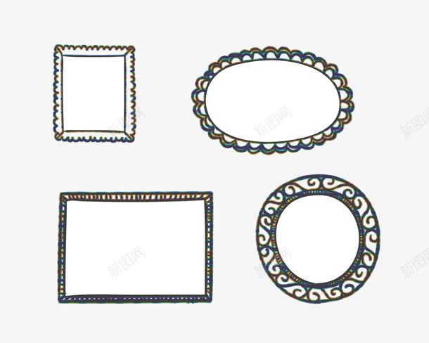 复古风花边图案png免抠素材_新图网 https://ixintu.com 圆形 复古风 方形 简单边框 简约