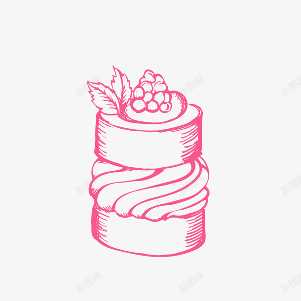 双层蛋糕png免抠素材_新图网 https://ixintu.com png图形 png装饰 手绘 红色 蛋糕 装饰