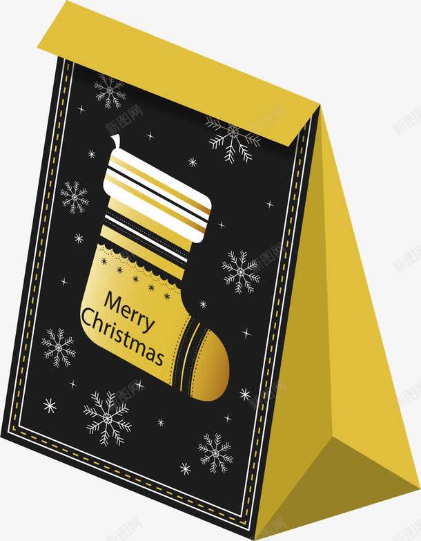 金色圣诞袜包装袋png免抠素材_新图网 https://ixintu.com 包装袋 圣诞包装袋 圣诞袜 打包袋 矢量png 金色包装袋