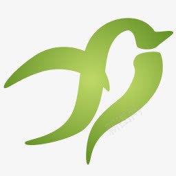 绿色的燕子标志图标png_新图网 https://ixintu.com 