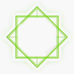 绿色简约立体方形重叠素材