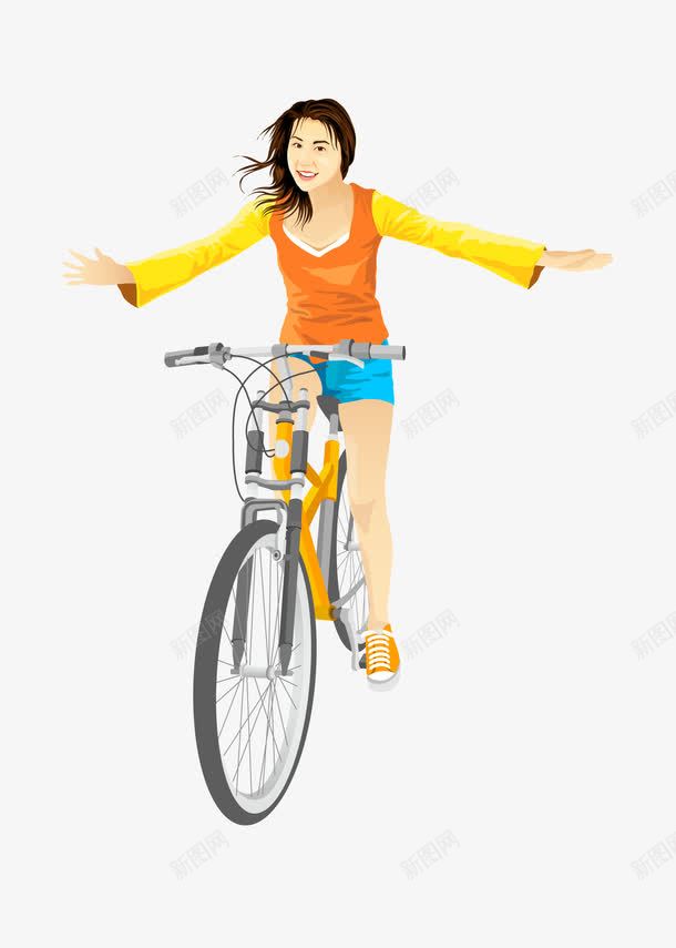 骑单车png免抠素材_新图网 https://ixintu.com 人物 动漫 卡通 女孩 脚踏车 骑单车