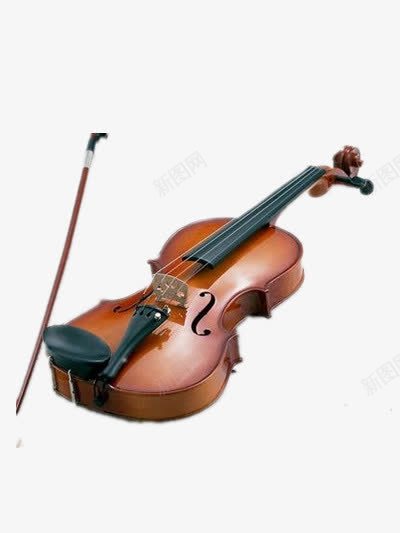 棕色实木的小提琴png免抠素材_新图网 https://ixintu.com 乐器 小提琴 装饰