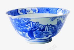 古碗蓝色瓷碗高清图片